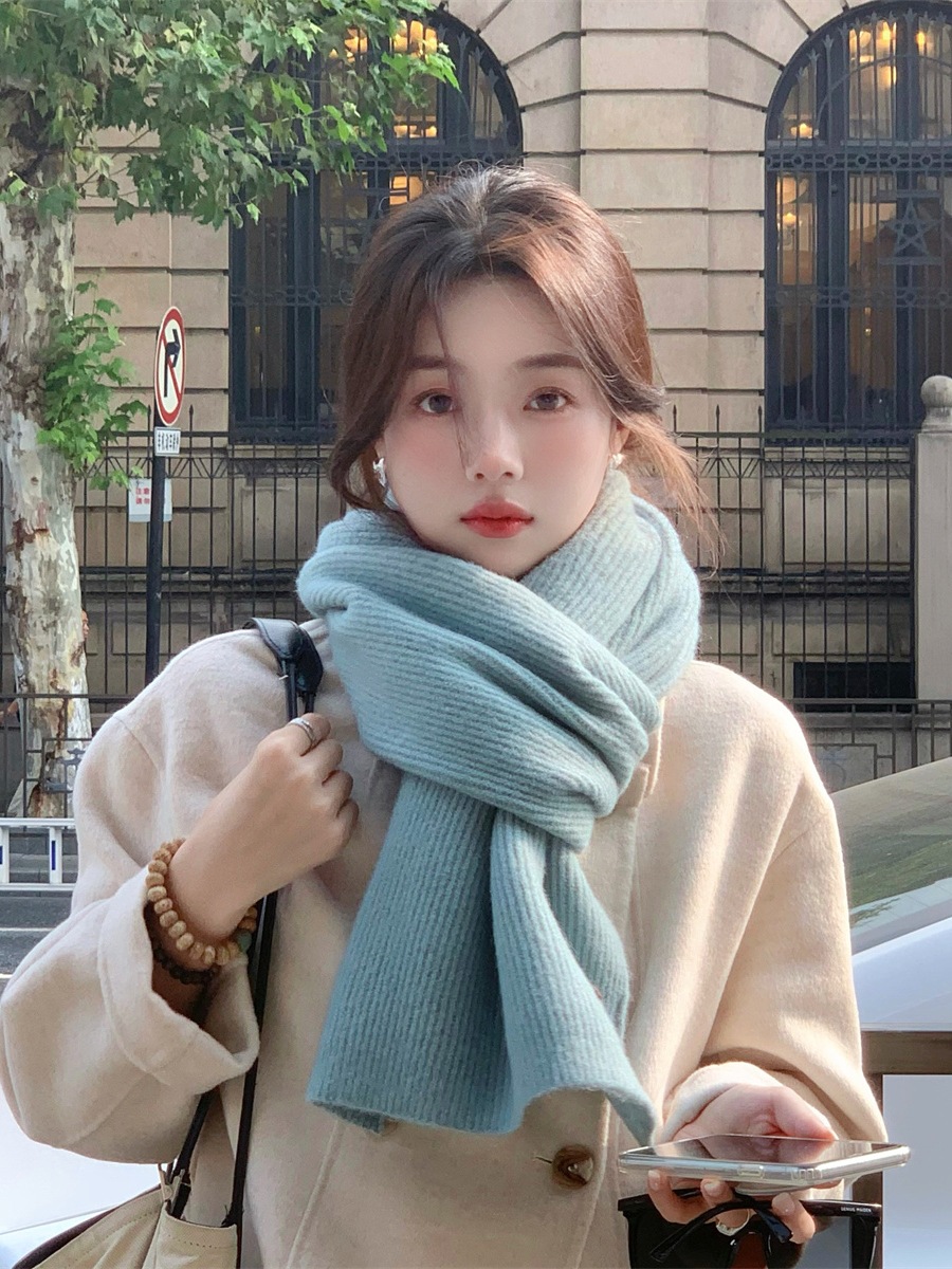 Knitted Scarf For Women Warm Wool Scarf Versatile Autumn Winter_voghion.com