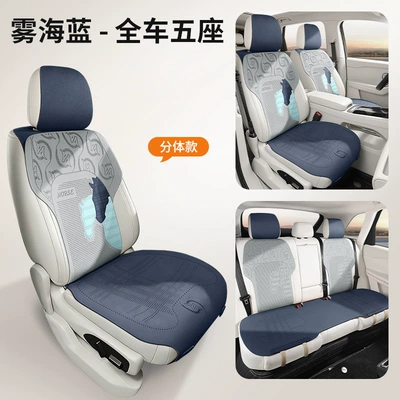 Fur Leather Car Seat Cushion, Winter – Seat cushion, seat cover - longma-new-journey-mist-sea-blue-split-car-with-five-seats