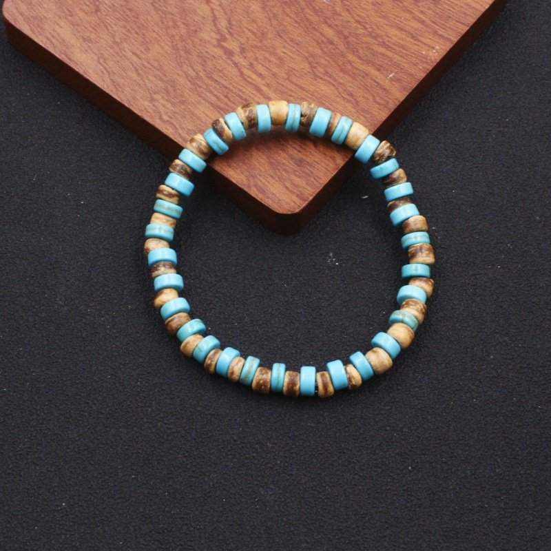 Vintage Natural Stone And Coconut Shell Bead Bracelet For Couples_voghion.com