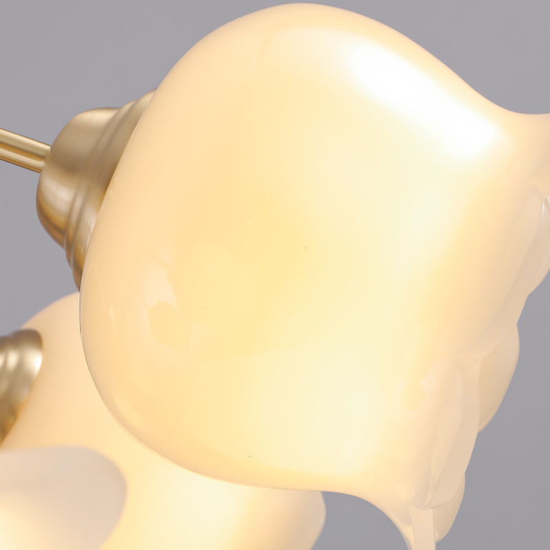 Cremoso viento sala de estar comedor dormitorio lámpara Bell orquídea moderna simple luz de lujo de cobre Nórdico Nueva Fábrica Directa