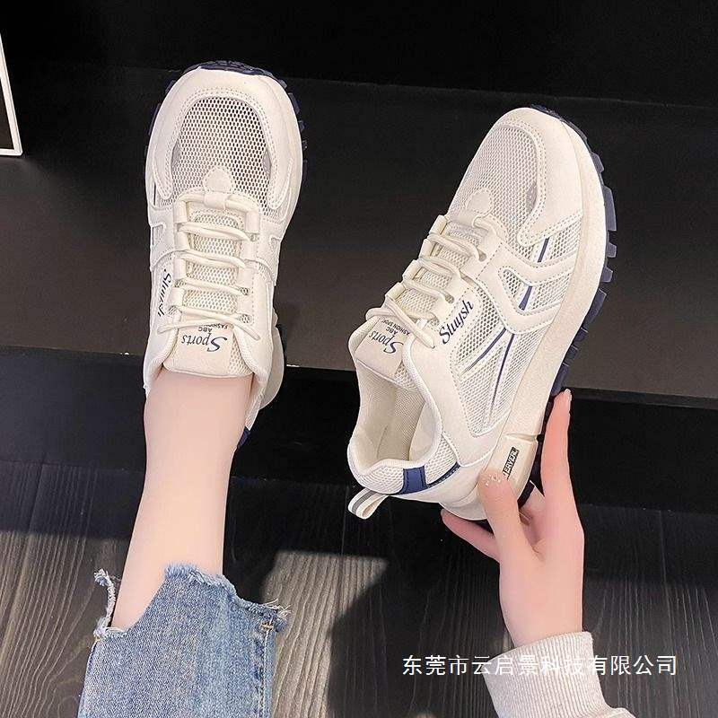 Women's Breathable Sneakers 2025 Summer New Style Forrest Gump Shoes with Mesh Surface, Comfortable Soft Sole, Fashionable and Lightweight Dad Shoes for Girls