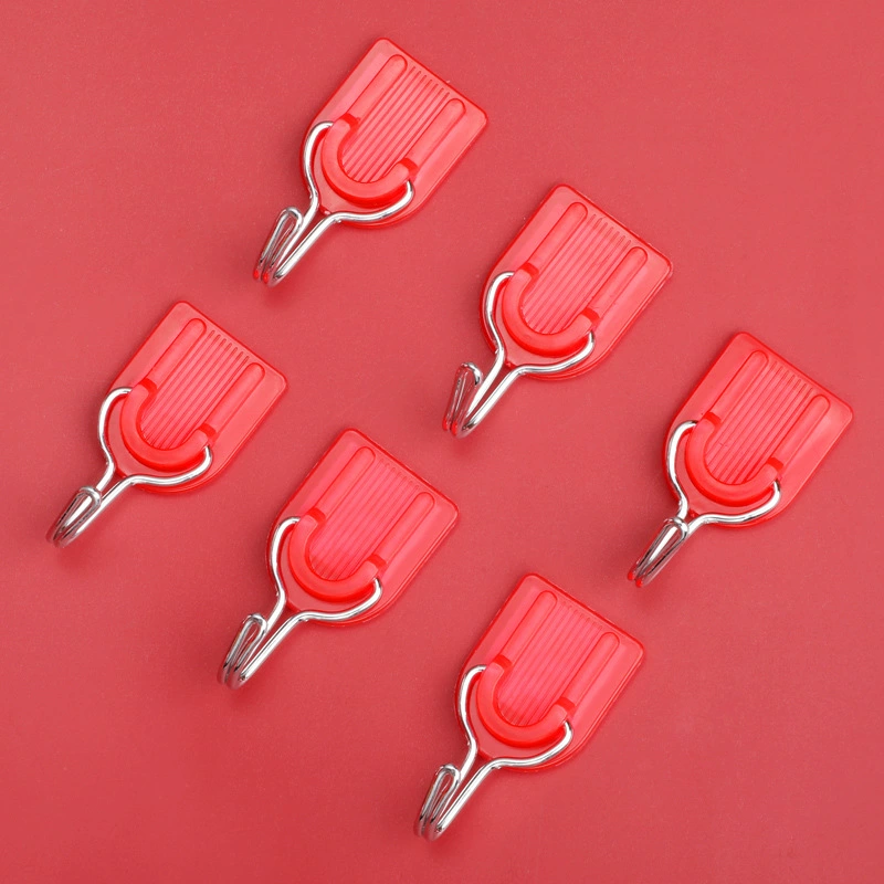 Праздничный вискозный крючок Красный U-образный пластиковый крючок небольшого размера Китайский узел подвесной крючок для одежды, висящий за дверью