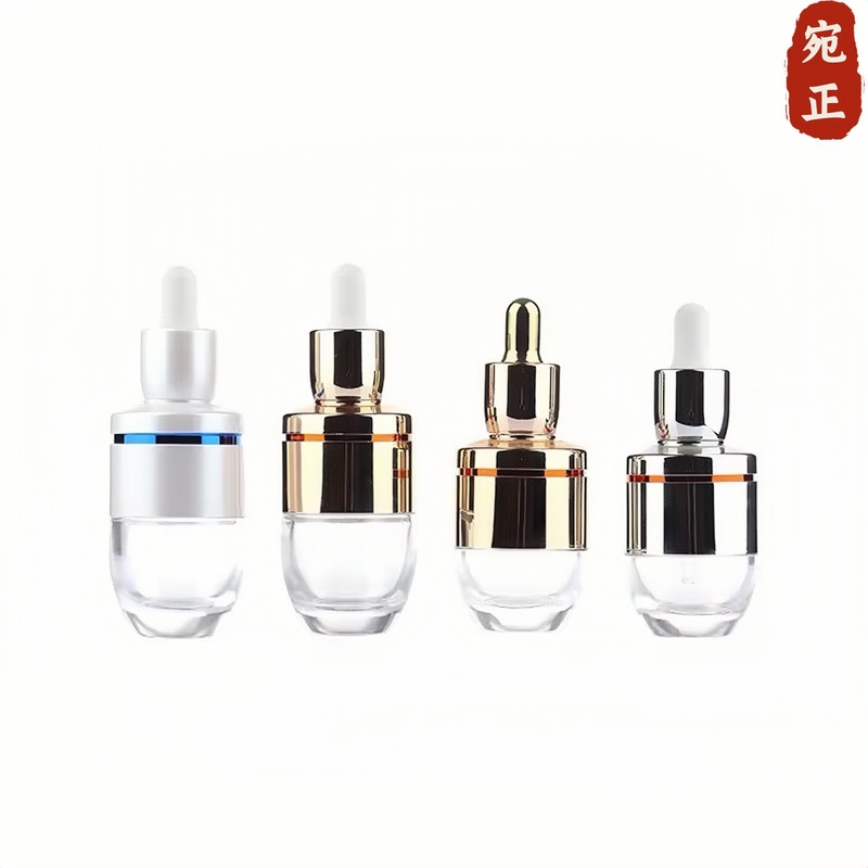 新款30ml电镀滴泵精华液分装瓶厚底乳液玻璃空瓶护肤品|undefined