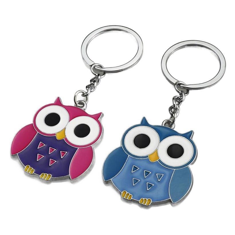 Nuevo colgante de dibujos animados búho llavero creativo epoxi pintura búho colgante europeo y americano regalo llavero