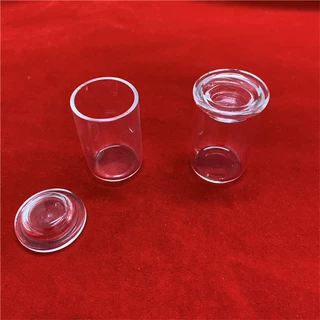 平底带盖 高型 透明石英玻璃坩埚  耐高温  耐酸碱