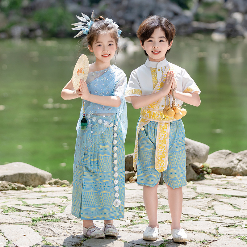 男童傣族服装女童少数民族儿童版纳舞蹈服小学生六一幼儿园表演服