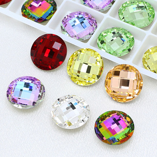 Dongzhou Crystal Round Double Turtle Faceted Pointed Back Drill K9 Glass Drill Plaid Faceted Colorful Gemstone Jewelry Accessories Wholesale