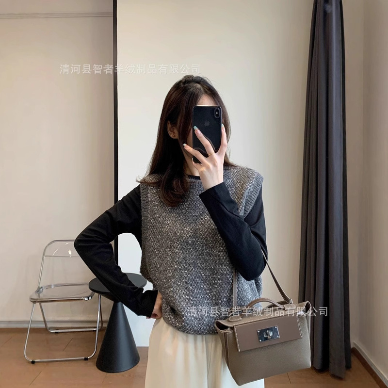 Great Love Iceland Grey Street Style Skinny All-Match Turkey 24 Wool Vest College Style Vest for Women