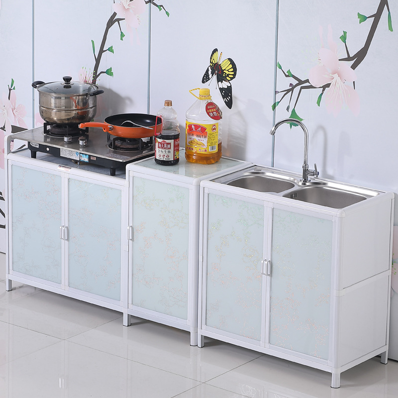 Gabinete simple para alquiler, gabinete de acero inoxidable, gabinete de cocina, gabinete de cocina multifuncional, gabinete de cocina, montaje económico