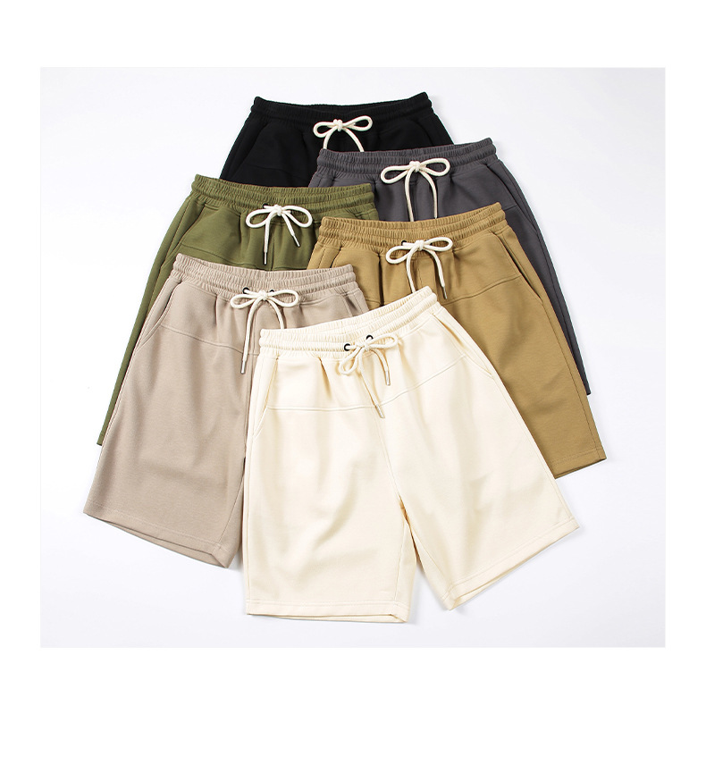 登爵男装260g珠地太空棉夏季卫裤运动短裤宽松是松紧腰潮牌五