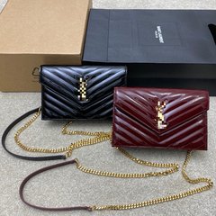 新款DIY杨树林真皮ys信封链条包小方包高质感百搭单肩斜挎女包包