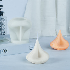 三信 金字塔螺紋香薰蠟燭硅膠模具 手工製作擴香石手工皂石膏擺件