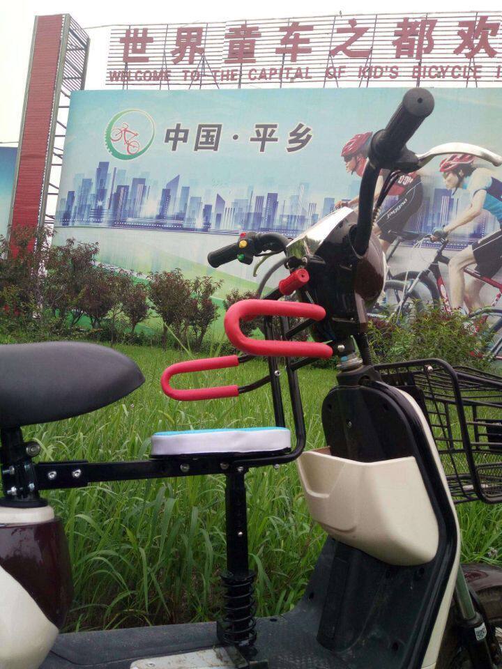 Electric Scooter with Simple and Safe Child Front Seat, Bicycle Baby Support Footrest, Shock-Absorbing Seat