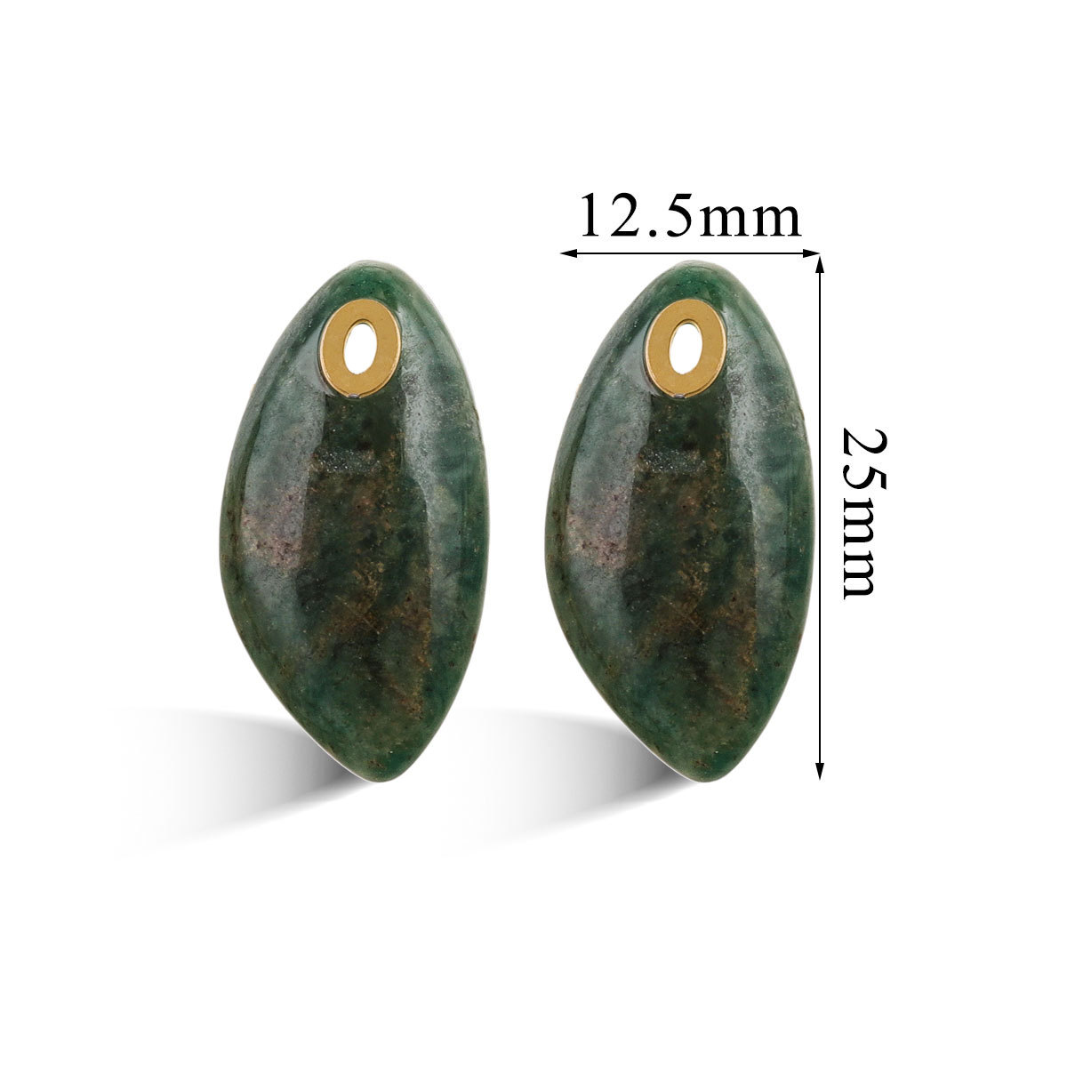 Europa y los Estados Unidos piedra natural polvo cristal turquesa acero inoxidable titanio elíptico pequeño colgante DIY accesorios de collar