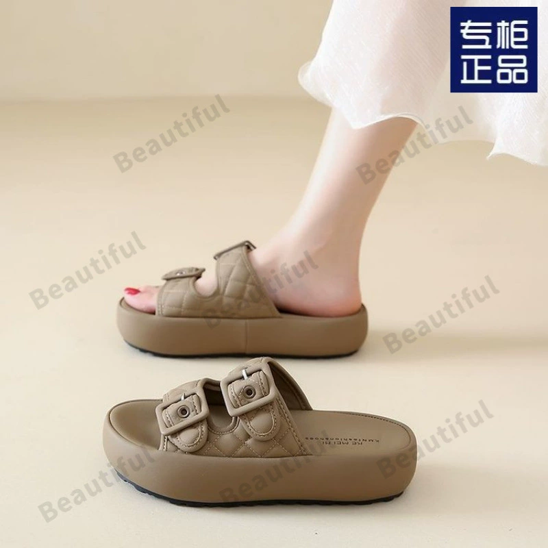 Твидовые тапочки для женщин, летняя обувь 2025, новая мода, офисные мягкие износостойкие сандалии с юбкой