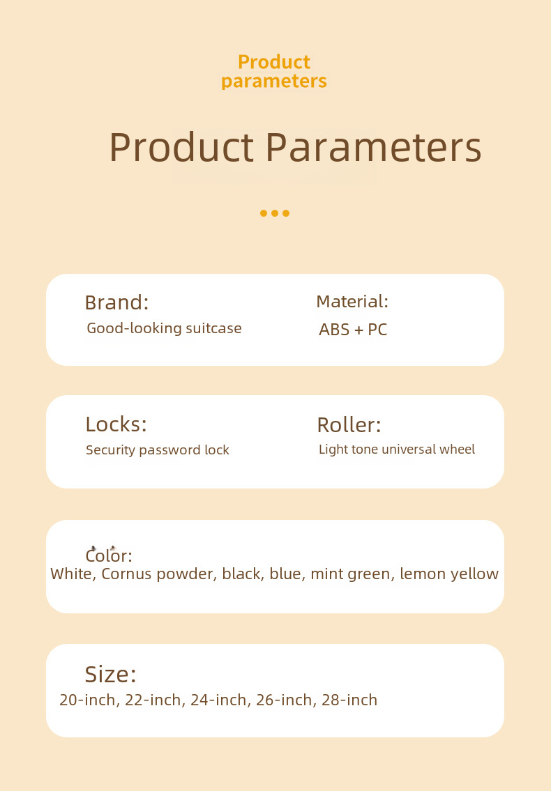 Ins luggage case 20 inch trolley case large capacity suitcase 24 inch anti-fall universal wheel luggage small boarding case