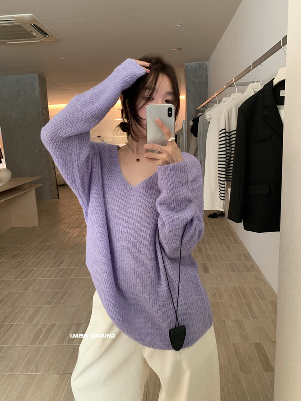 imiss 福利大爆款！百搭舒适慵懒巨跑量闭眼入8%羊毛V领保暖毛衣|undefined