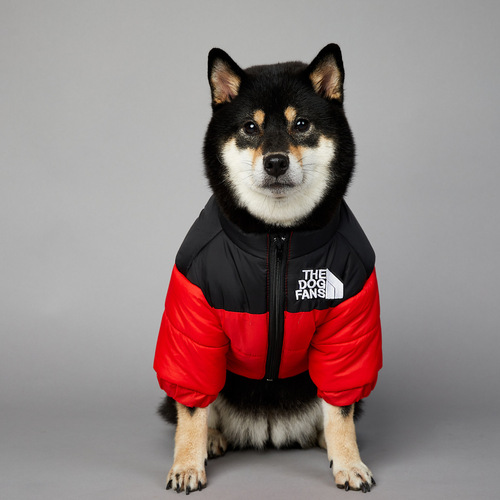 US Trend Brand Dog Face Windproof and Waterproof Large Dog Winter Warm Raincoat Pet Cotton Jacket Adventure Jacket