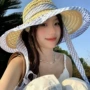 平顶编织遮阳防晒草帽