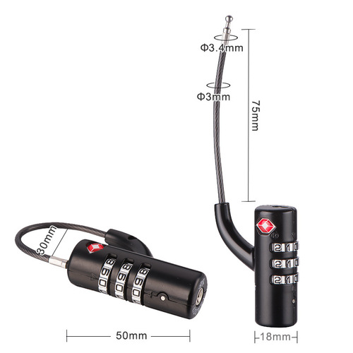 TSA Customs Lock Overseas Travel Trolley Luggage Bag Wire Code Lock Padlock Mechanical Code Lock