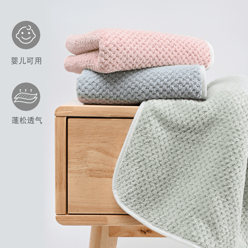 Toallas domésticas para lavar la cara absorción de agua no caer cabello mujeres y hombres coral pelusa baño más que algodón suave piña toallas