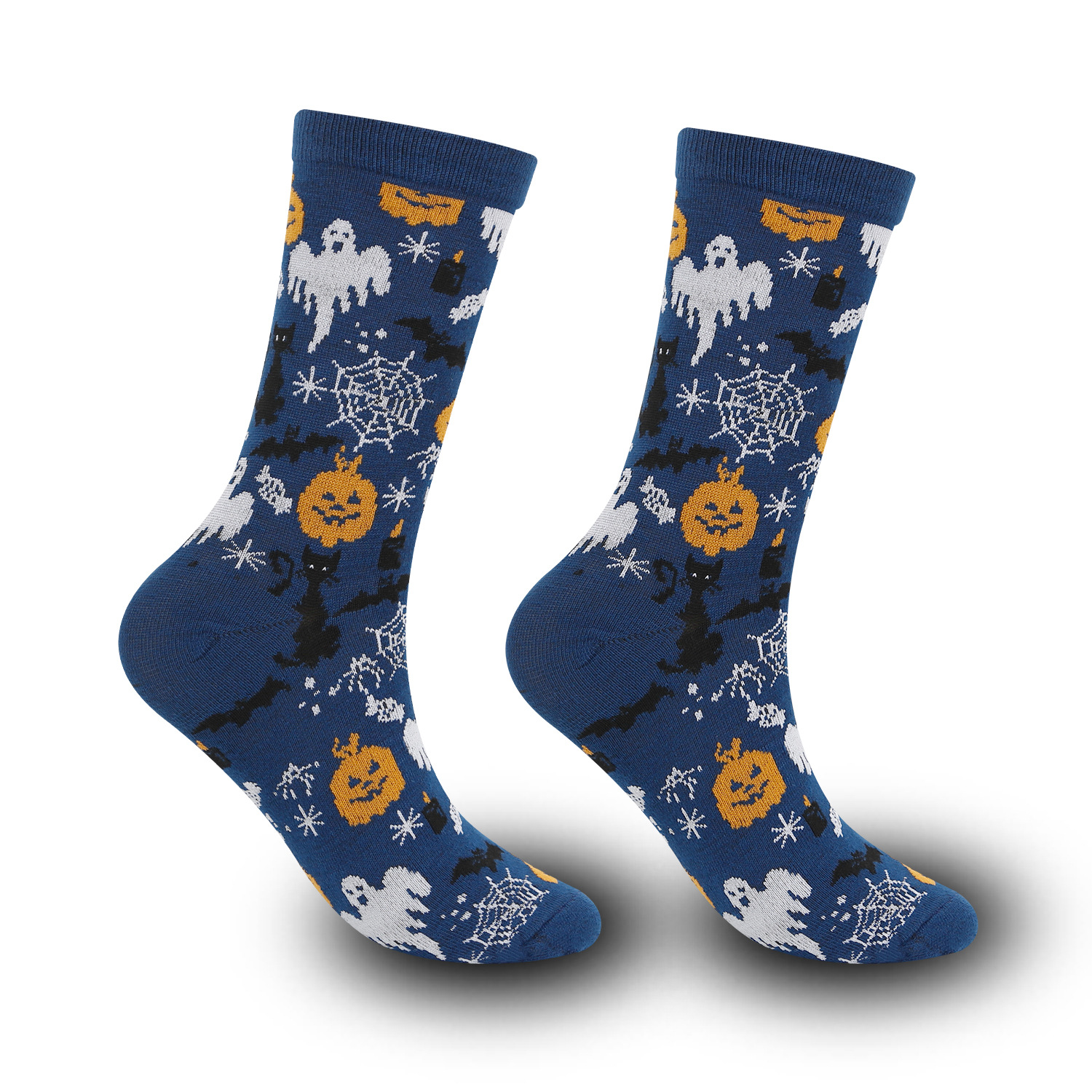 2025e Halloween Totenkopf Kürbis Cartoon Print Casual Unisex Schweißabsorbierende Herbst Winter Mittelkalbsocken_voghion.com