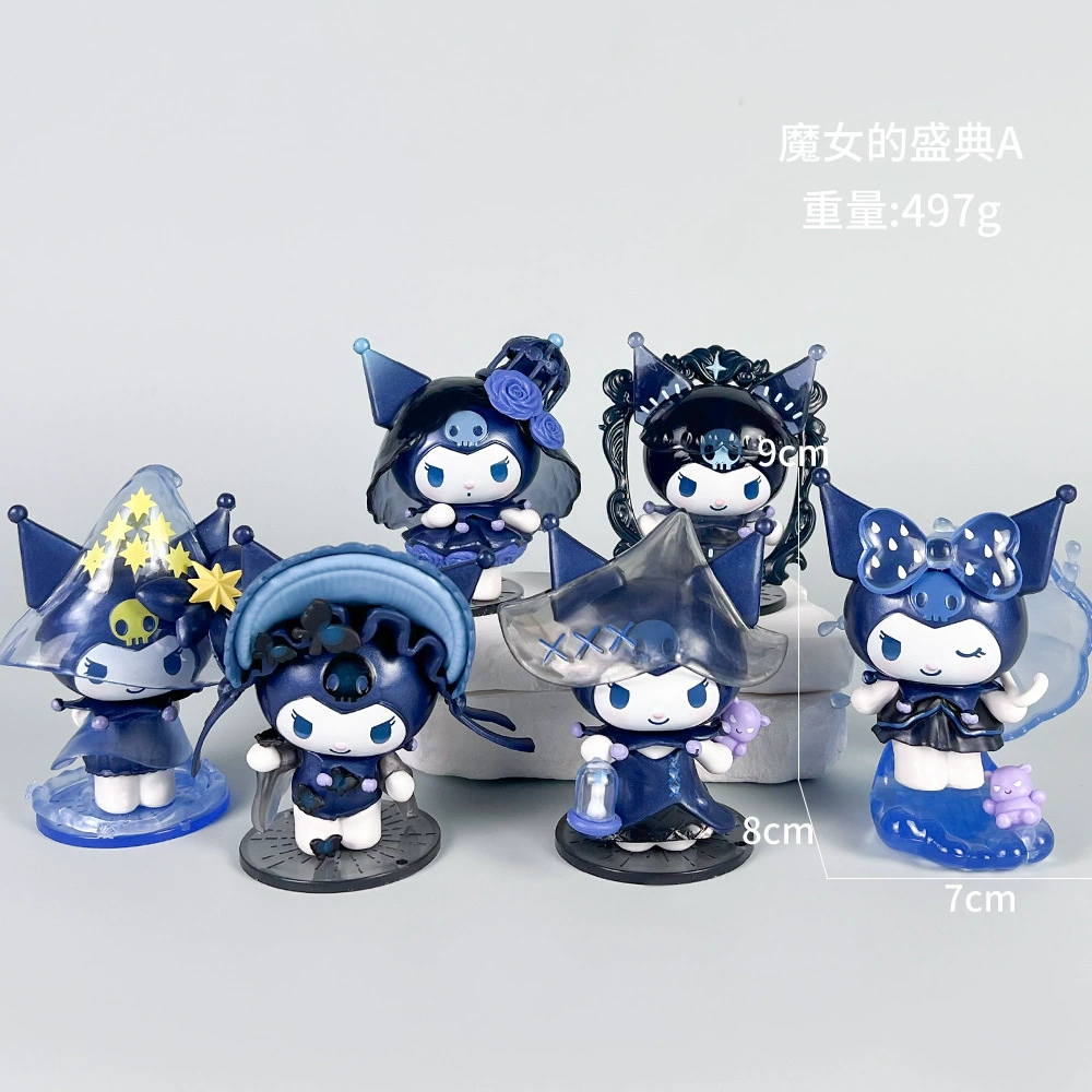 Sanrio Слепой предсказания партии Kuromi Melati Wolberry Killer Anime Doll Model Play Tide Play