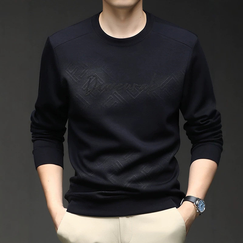 TikTok-style 2026 Spring and Autumn New Men's Sweatshirt, Popular Round-neck Thin Casual High-end Fashion T-shirt TikTok-style 2026 Spring and Autumn New Men's Sweatshirt, Popular Round-neck Thin Casual High-end Fashion T-shirt