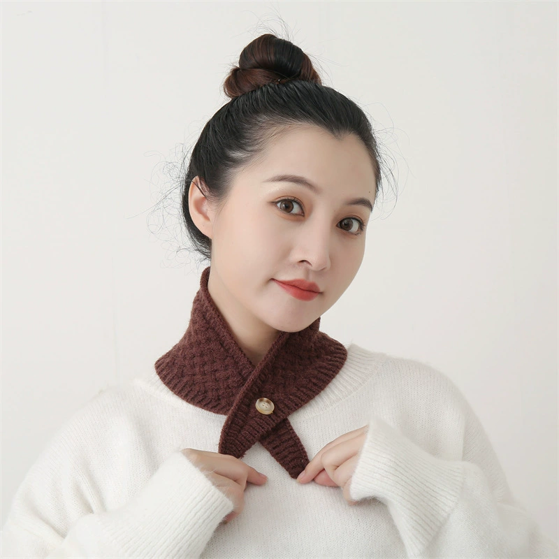 Knitted winter short universal scarf, keep warm woolen false collar, Korean style, with neck protection