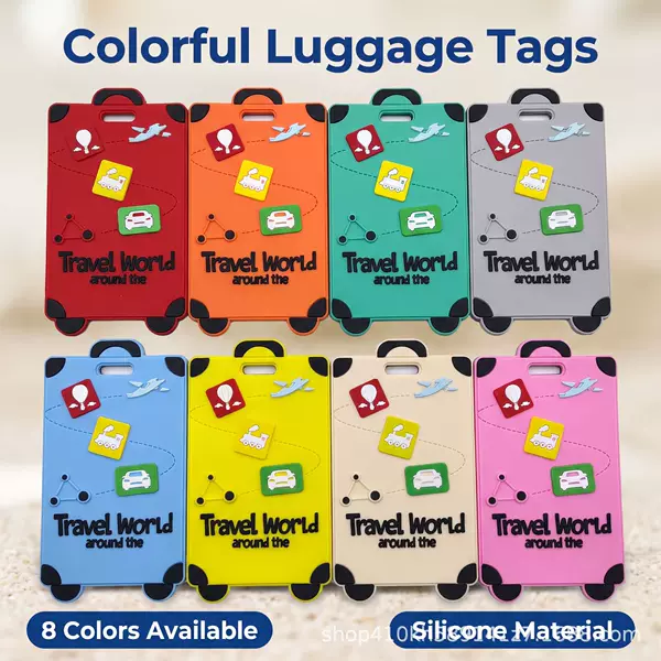 Cross-border soft rubber luggage tag, suitcase identification tag, anti-loss creative cartoon travel luggage PVC tag