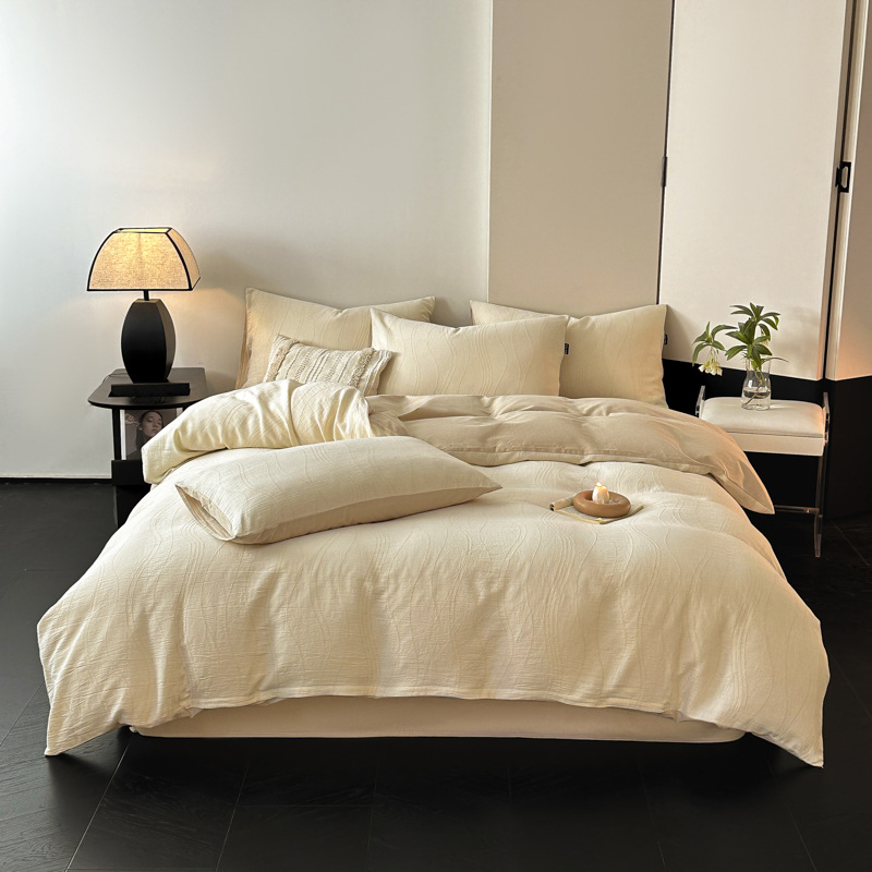 Una clase de madres y bebés de algodón molido cuatro piezas Nantong ropa de cama textil de algodón sábanas de cama cuatro piezas