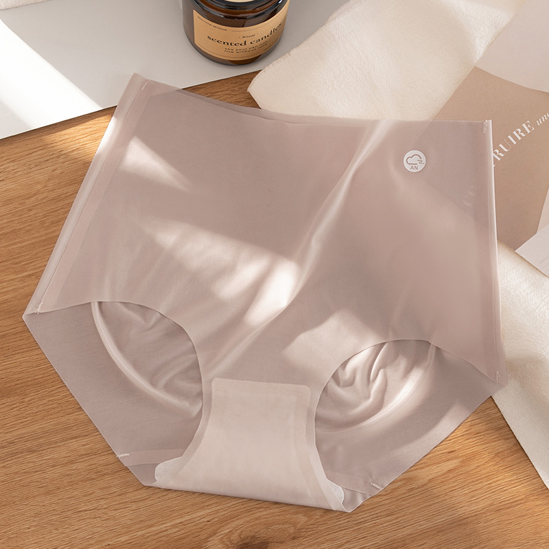 Mascarilla de seda de hielo ultrafina sin costuras de cintura alta, cadera de melocotón, ejercicio de yoga, ropa interior ultrafina invisible sin costuras, refrescante