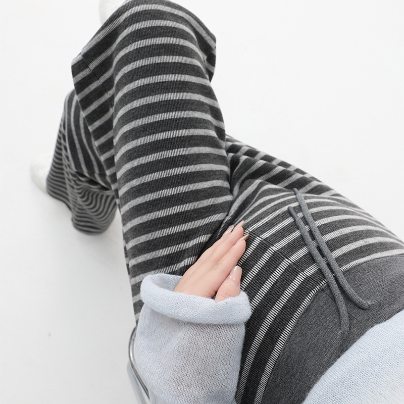 Maternity Straight-Leg Pants 2025 Autumn New Fashion No Belly Support Can Be Worn Throughout Pregnancy Trendy Versatile Striped Wide-Leg Pants