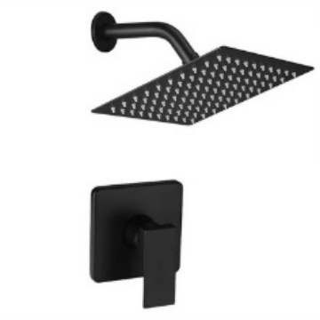 Juego de ducha caliente y fría empotrada oculta simple ducha de pared negra comercio exterior fábrica transfronteriza al por mayor