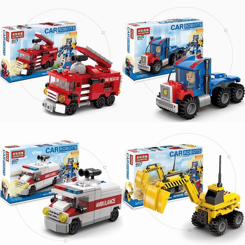 Car Compatible LEGO Engineering Assembling Building Blocks Children and Boys Educational Toys 6-in-1 Transformable Fusion Robot