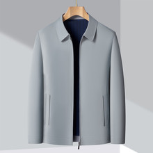 翻领夹克衫男士春秋季新款长袖夹克时尚都市中年商务行政高端外套
