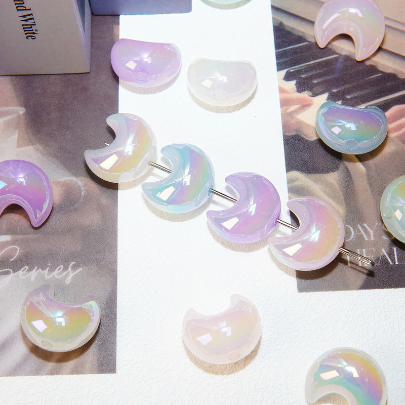 Acrylic Crescent Moon Jelly Bead Pen DIY Handmade Hairpin Keychain Phone Chain Clothing Jewelry Accessories