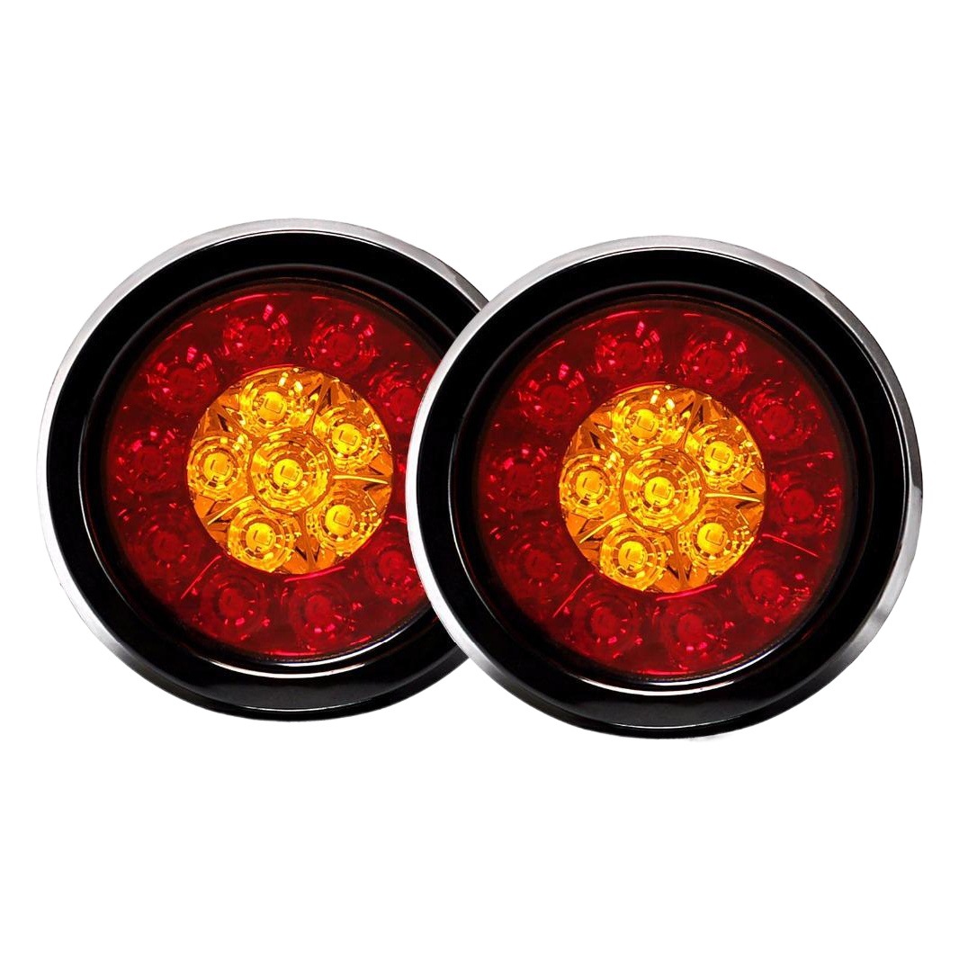 16LED de dos colores de la luz trasera de goma anillo de camión redondo luz trasera Rojo Amarillo/Rojo Blanco Carmon MK-128
