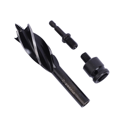 Manufacturer's Zhiluo drill bit 3-piece set Woodworking punch hole expander hole opener four-slot four-edged woodworking drill bit