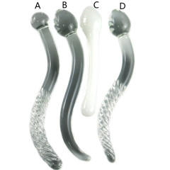 Transparent glass extended penis manual insertion rod anal plug sex appliance female erotic adult masturbation device for women