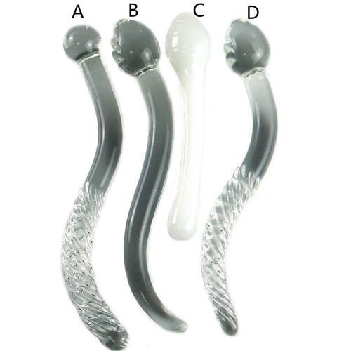 Transparent glass extended penis manual insertion rod anal plug sex appliance female erotic adult masturbation device for women