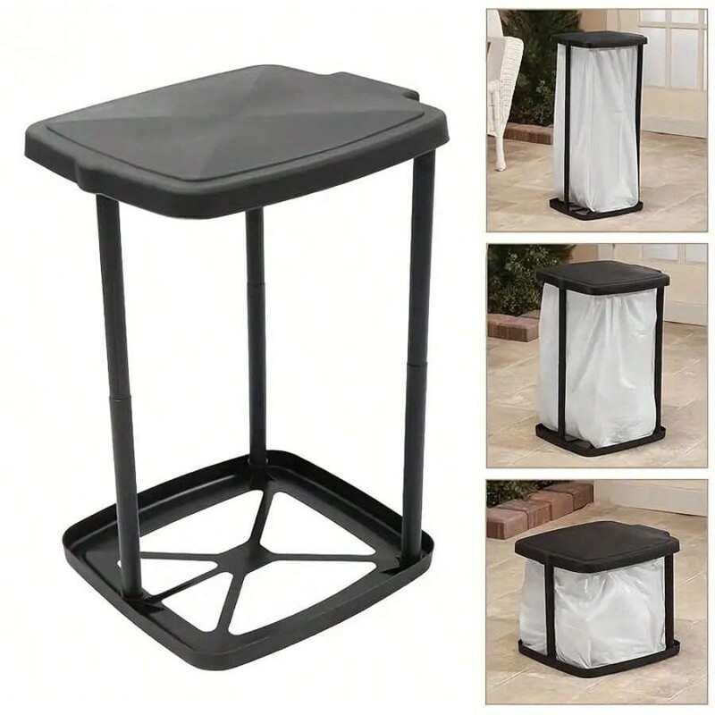 Outdoor Camping Household Trash Can Large Capacity Foldable Adjustable Height Trash Can with Insert Trash Rack