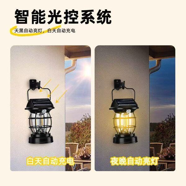 Induction travel LED retro lights solar-powered for camping
