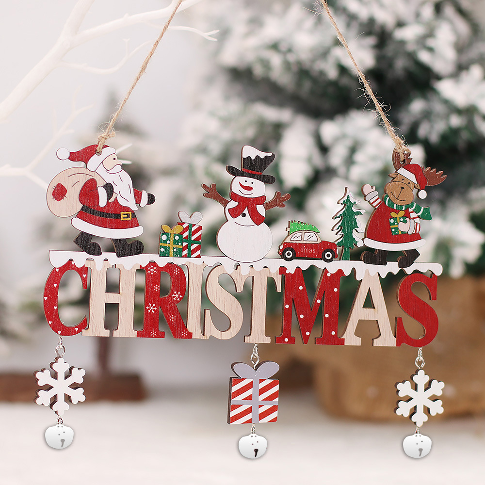 Christmas Fashion Letter Snowman Wood Party Hanging Ornaments 1 Piece display picture 3