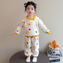 女童睡衣套装秋冬季2025新款儿童休闲洋气冬季女宝宝家居服两件套