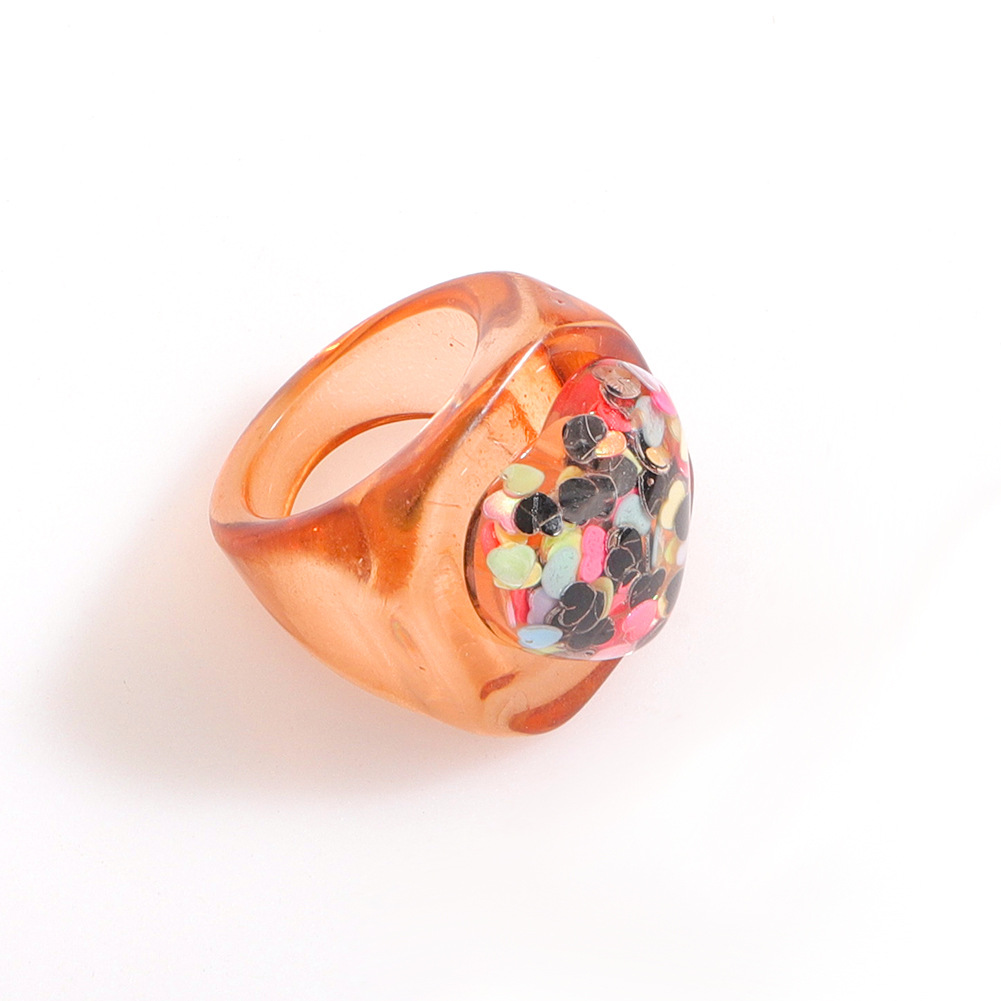 Korean Version Of Resin Ring Romantic Candy Color Three-dimensional Starry Love Ring display picture 4