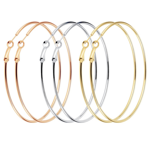 Eurasian cross-border exaggerated large round hoop earrings 925 hypoallergenic ring-shaped metal earrings hoop earrings for women