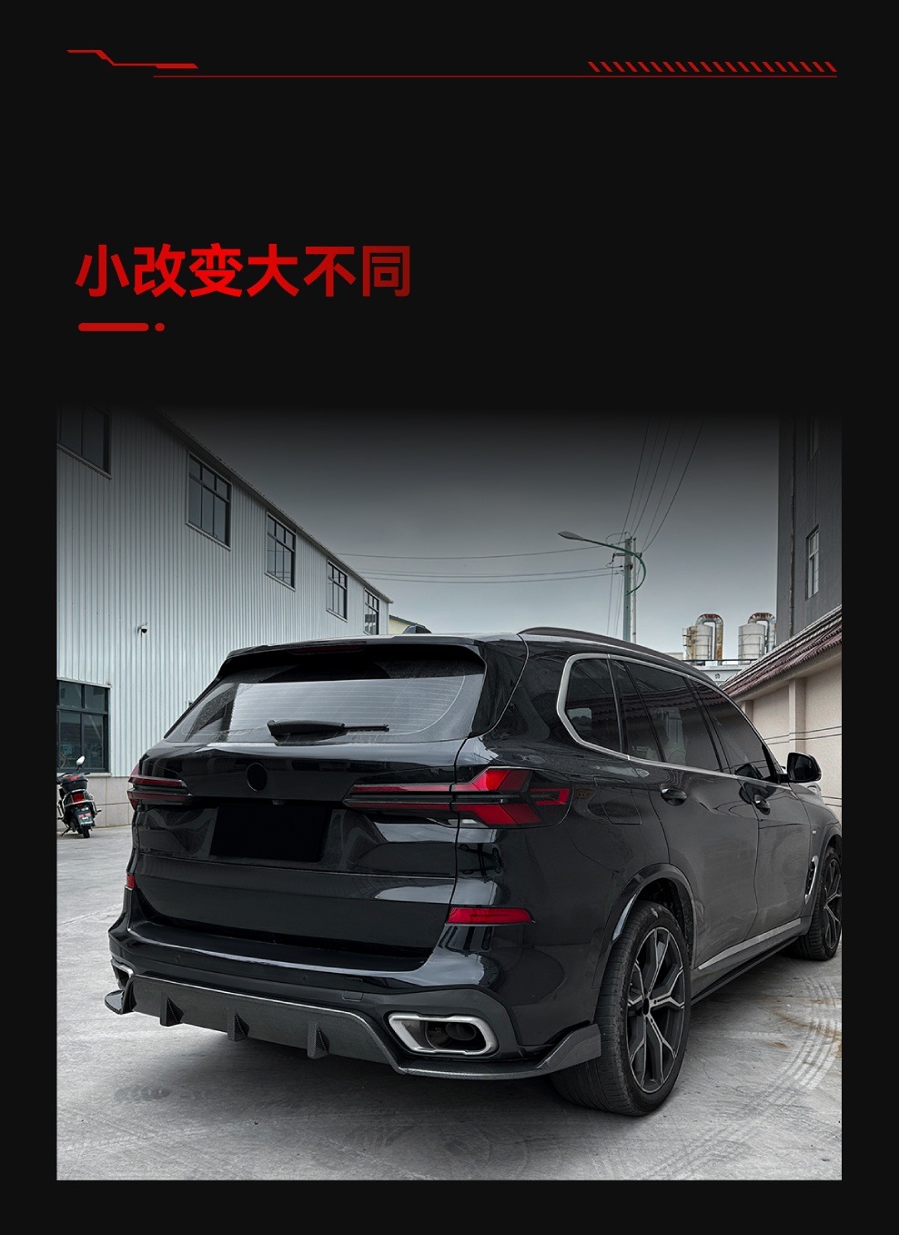 Suitable for 2019+ Bmw X5 G05 m Sport Black Warrior Rear Spoiler Corner Rear Lip Tail Lip Modification