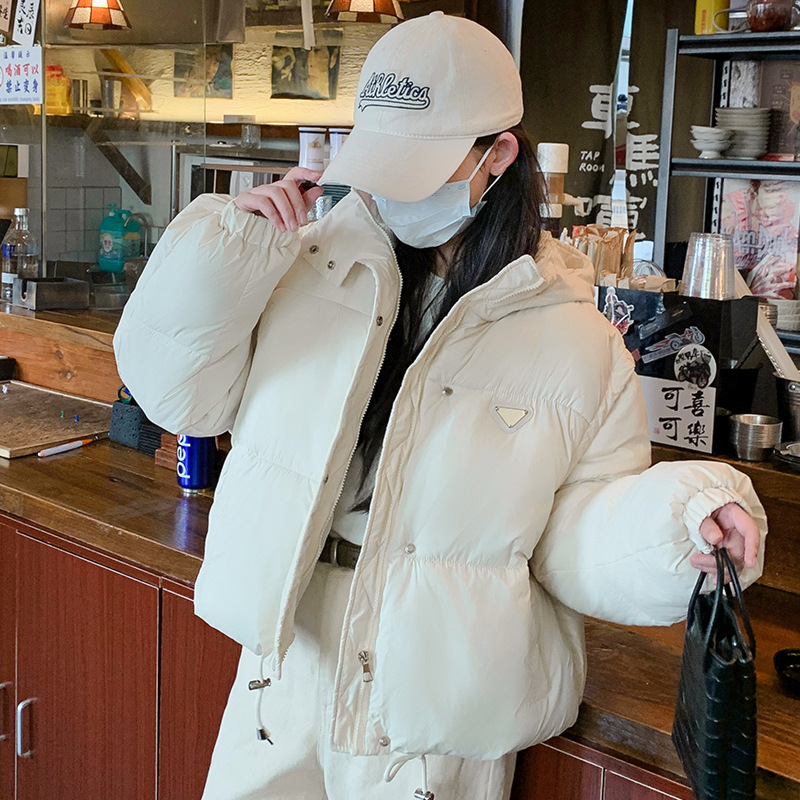 外贸可拆卸袖子羽绒棉服女冬季新款棉袄韩版宽松连帽棉衣短款外套|undefined