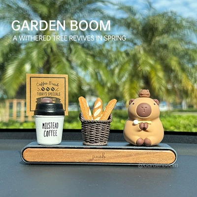 Nömrəli dayanma kartı, High-End Car Moving Phone Plate - walnut-parking-sign-muyu-kapibala-coffee-cup-bread-basket